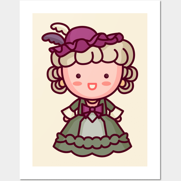 Kawaii Marie Antoinette Character Wall Art by SLAG_Creative